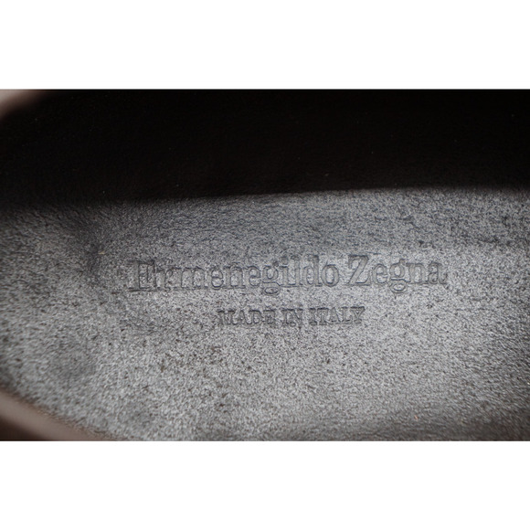 Ermenegildo Zegna Made In Italy Brown Suede Loafers Size 9.5 D Mens Dress Shoes main image 13